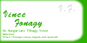 vince fonagy business card
