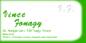 vince fonagy business card